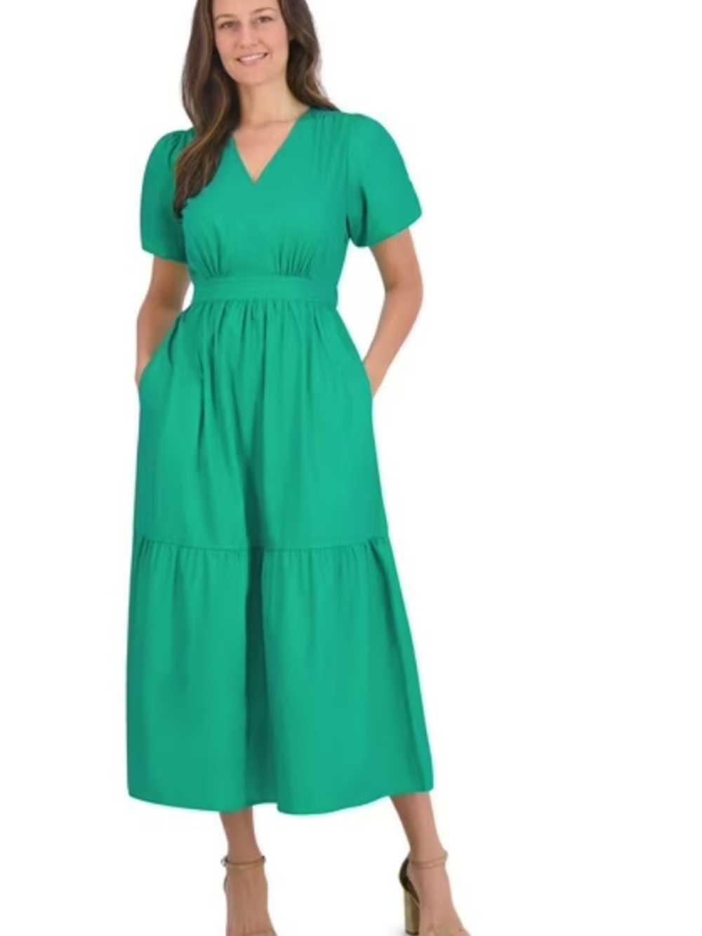 French Connection Green Tiered
Ruffled Sundress Large